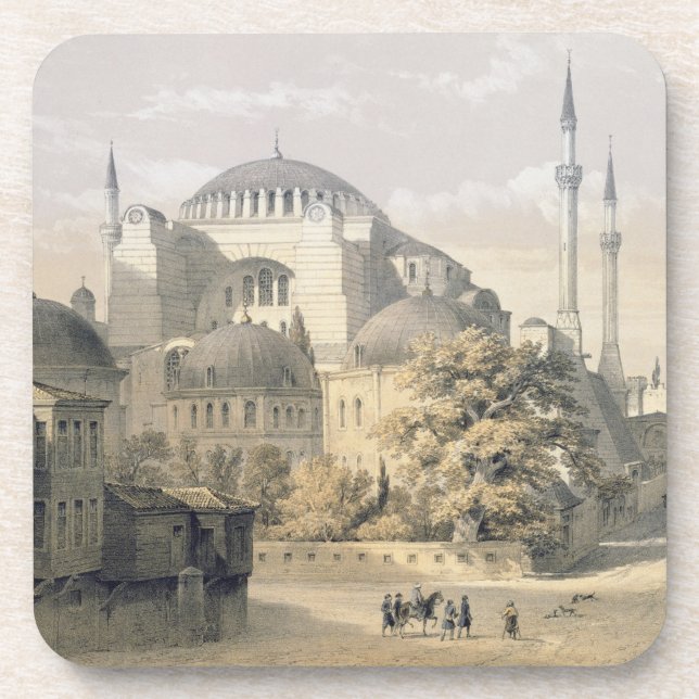 Dessous-de-verre Haghia Sophia, plat 19 : vue extérieure du mosq (Devant)