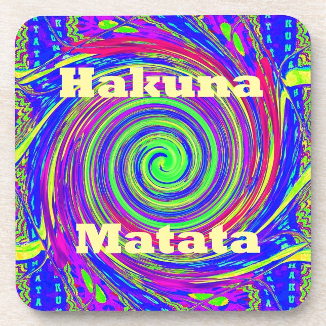 Dessous-de-verre Hakuna Matata - Conception de tourbillons aux coul (Devant)