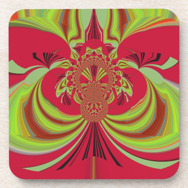Dessous-de-verre Hakuna Matata red yellow design (Devant)