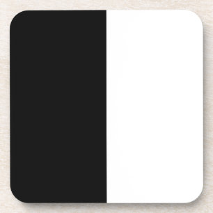Dessous-de-verre half white half black, half black half white