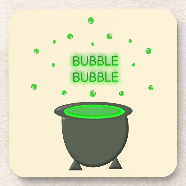Dessous-de-verre Halloween Cauldron et Bubbling Green Brew (Devant)