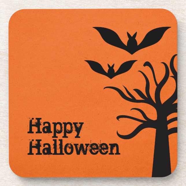 Dessous de verre Halloween Eerie Bats, Orange (Devant)