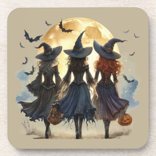 Dessous-de-verre Halloween Envoûtant Vintage (Devant)
