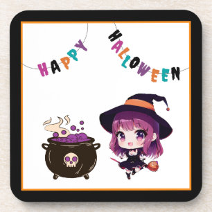Dessous-de-verre Halloween/sorcière/automne/octobre