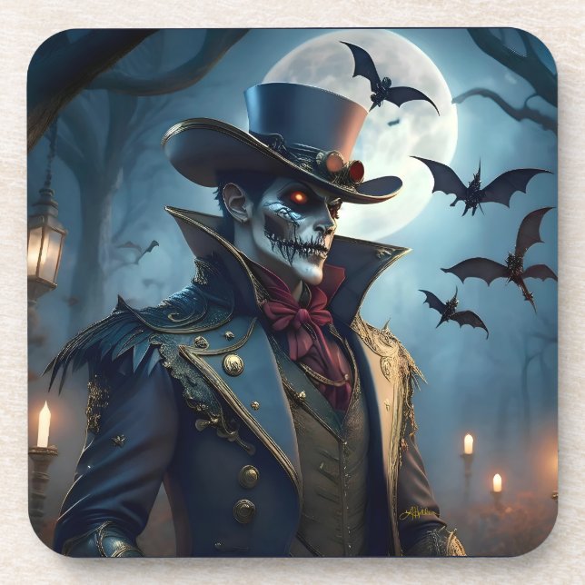 Dessous-de-verre Halloween Steampunk Southern Gothic Zombie (Devant)