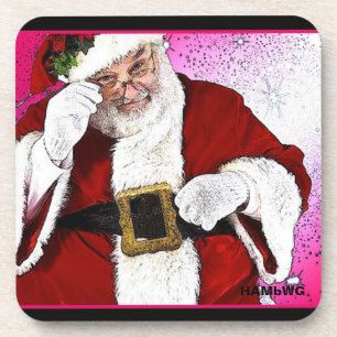 Dessous-de-verre HAMbWG - Sous-verres en plastique (6) - Père Noël