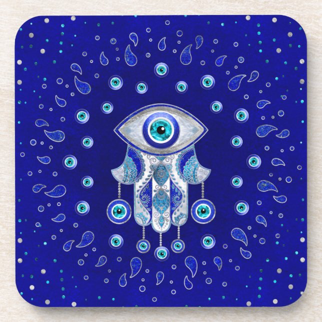 Dessous-de-verre Hamsa Hand-Evil Eye Amulet (Devant)