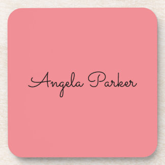 Dessous-de-verre Handwriting Plain Simple Pink Professional Modern