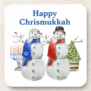 Dessous-de-verre Hanoukka Snowman Christmas Chrismukkah