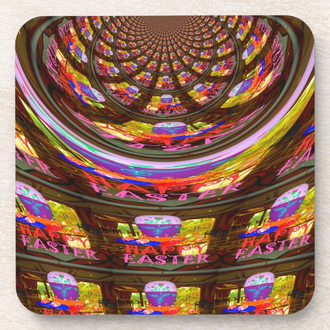 Dessous-de-verre Happy Easter voeux Salutations Graphiques sans fil (Devant)