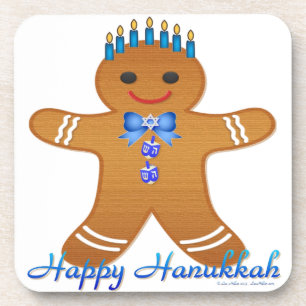 Dessous-de-verre Happy Hanoukka Gingerbread Man Menorah