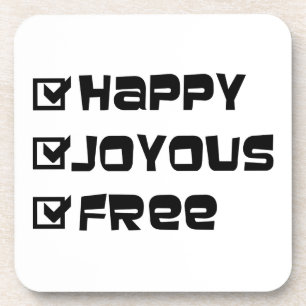 Dessous-de-verre Happy Joyous Free Slogan Citation amusant Texte gr