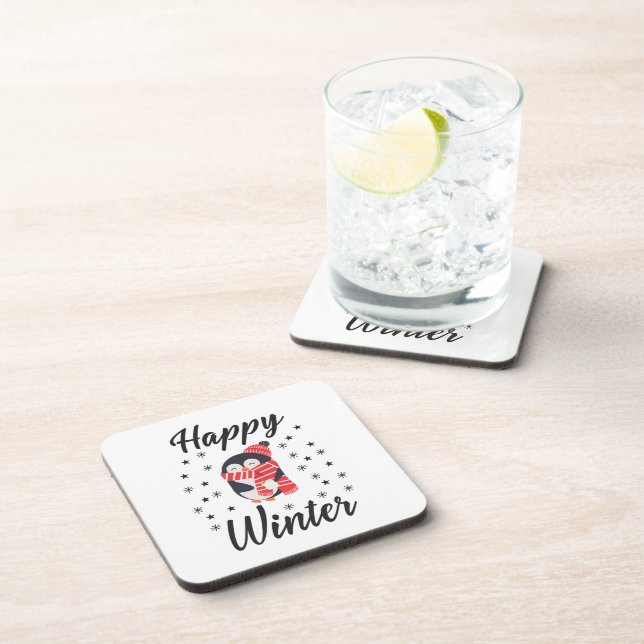 Dessous-de-verre Happy Winter, mignon Penguin (Côté Droit)