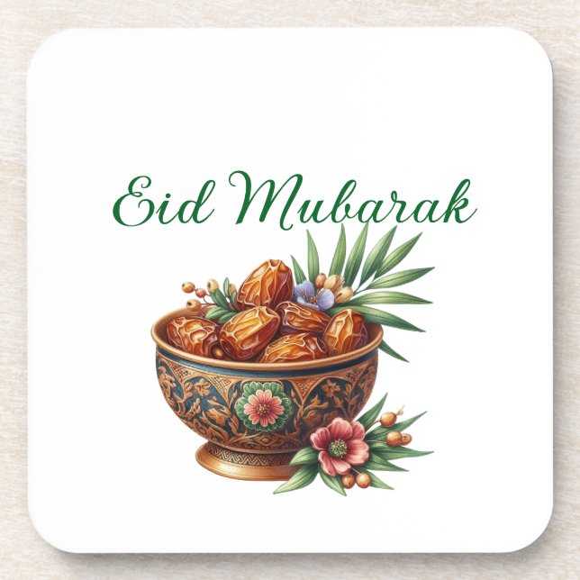 Dessous-de-verre Hard plastic coaster-Eid Mubarak Tableware (Devant)
