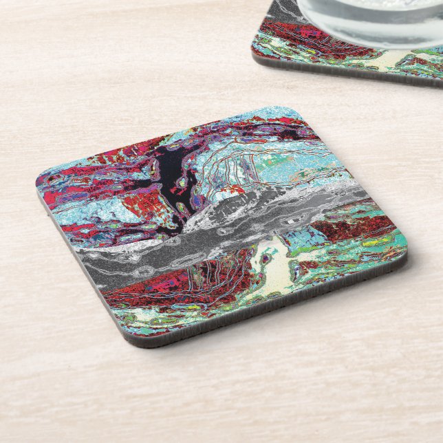 Dessous-de-verre Hard Plastic Coaster – Strata Pulse (Côté gauche)