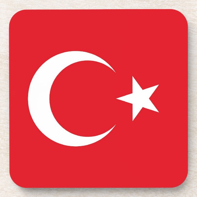 Dessous-de-verre Hard plastic coaster with flag of Turkey (Devant)