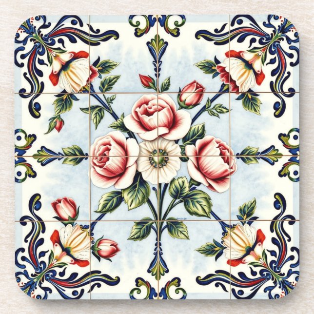 dessous de verre harmonie en roses (Devant)