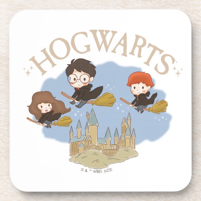 Dessous-de-verre HARRY POTTER™, Hermione & Ron Fly Over HOGWARTS™ (Devant)