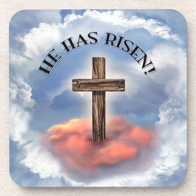 Dessous-de-verre Has Risen Rugged Cross With Clouds (Devant)