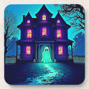 Dessous-de-verre Haunween Ghost House Design