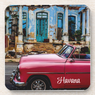 Dessous-de-verre Havana Cuba Voiture rouge Vintage
