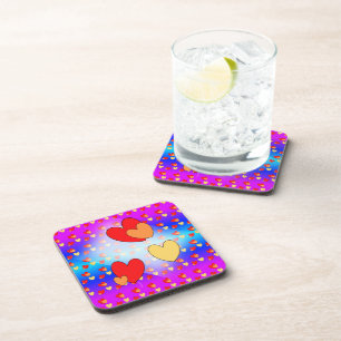 Dessous-de-verre Hearts Pattern Cartoon Celebration Coasters