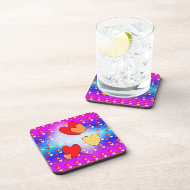 Dessous-de-verre Hearts Pattern Cartoon Celebration Coasters (Côté Droit)
