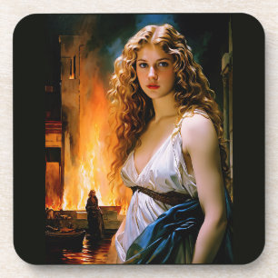 Dessous-de-verre "Hélène, la beauté d'une Spartiate, le feu de Troi