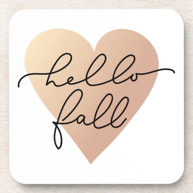 Dessous-de-verre Hello Fall Love Heart (Devant)