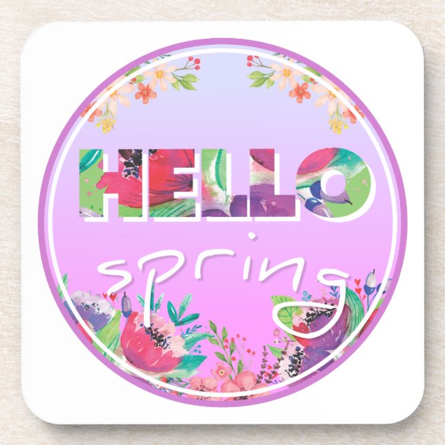 Dessous-de-verre Hello Spring, Flowers, circle (Devant)