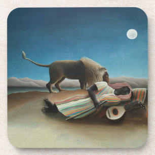 Dessous-de-verre Henri Rousseau Dormir Gitan Lion Peinture