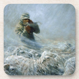 Dessous-de-verre Herder de mouton, tempête par Newell Convers Wyeth