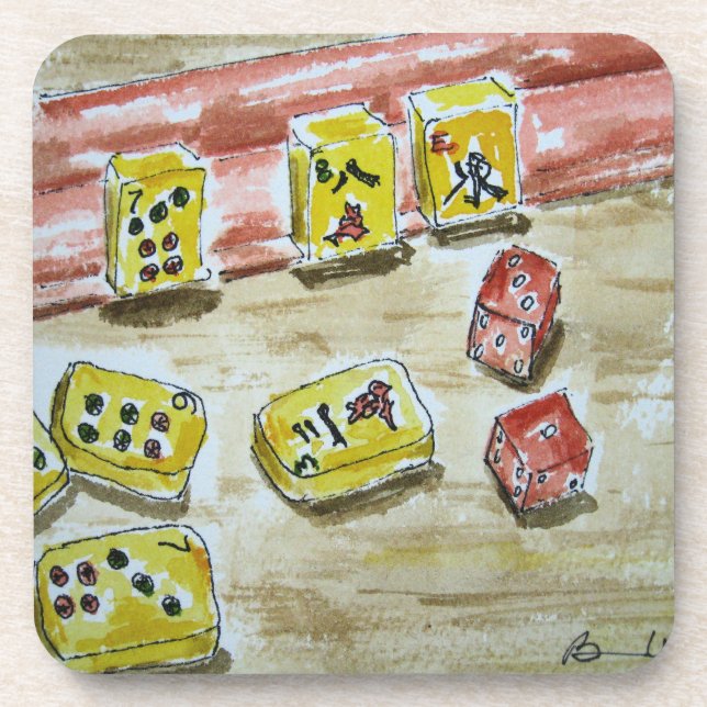 Dessous-de-verre Heure-milliampère Jongg (mahjong) 6 dessous de (Devant)