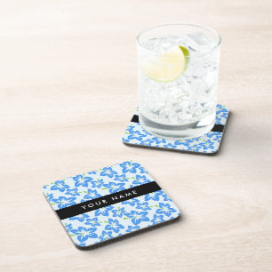 Dessous-de-verre Hibiscus bleu, Fleurs bleues, Votre nom