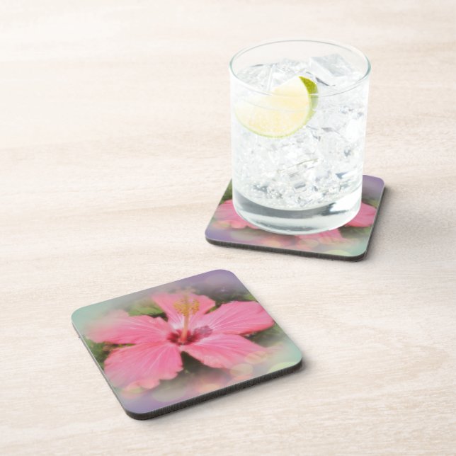 Dessous-de-verre Hibiscus rose (Côté Droit)
