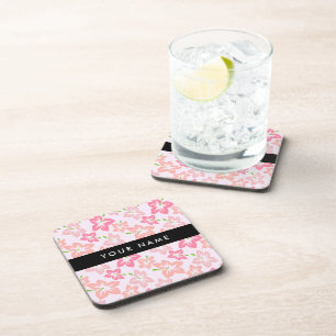Dessous-de-verre Hibiscus rose, Fleurs roses, Votre nom