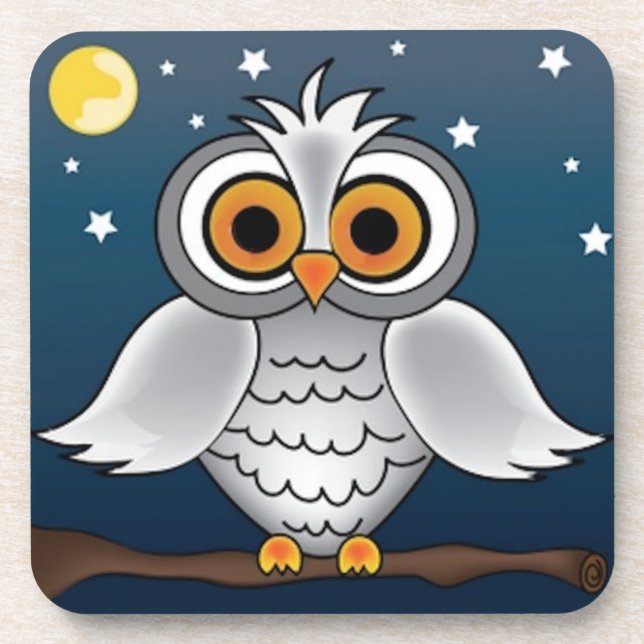 Dessous-de-verre Hibou de Pleine lune (Devant)