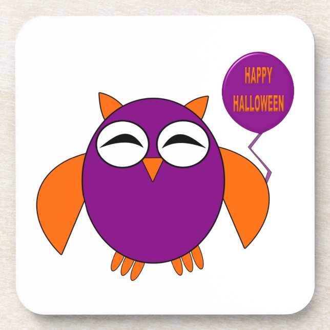 Dessous de verre hibou pour fête d'Halloween joyeu (Devant)