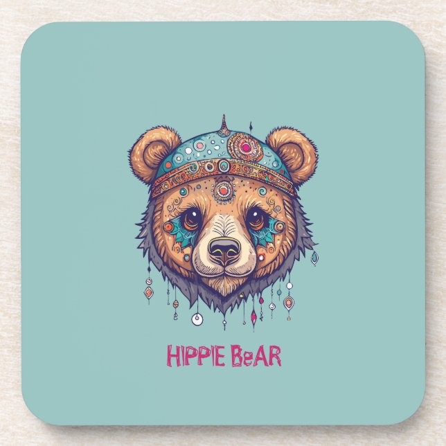 Dessous-de-verre Hippie Bear I (Devant)