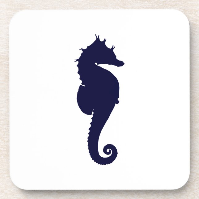 Dessous-de-verre Hippocampe bleu foncé (Devant)