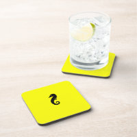 Hippocampe de Glow_Black-on-Yellow d'océan