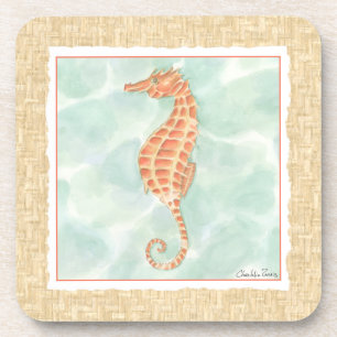 Dessous-de-verre Hippocampe d'orange d'océan