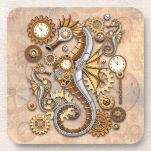 Dessous-de-verre Hippocampe Steampunk Art Suréaliste Vintage