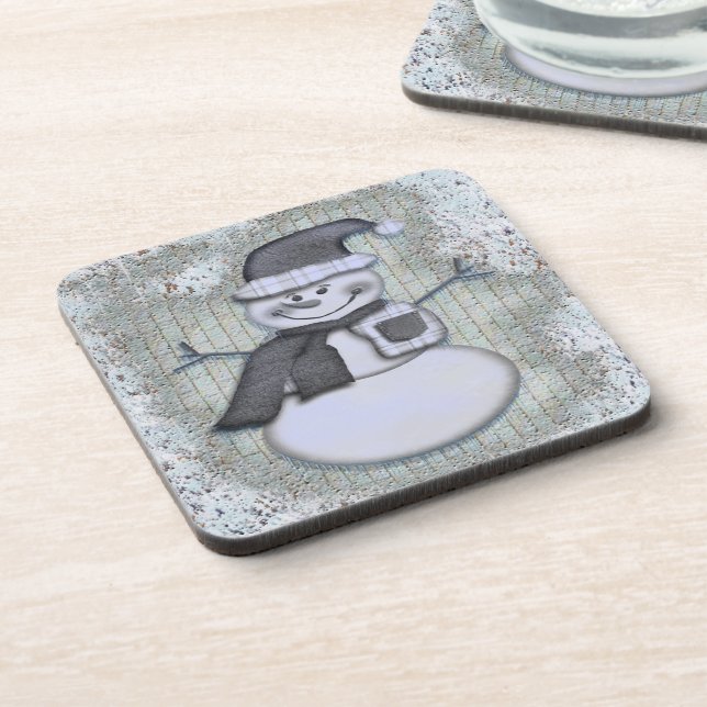 Dessous-de-verre hiver Frost Snowman Décor de Noël (Côté gauche)