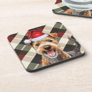 Dessous-de-verre Hiver Thématique Lakeland Terrier Holiday Plaid
