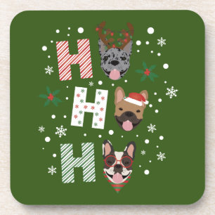Dessous-de-verre Ho Ho Ho Bouledogue Français Joyeux Noël