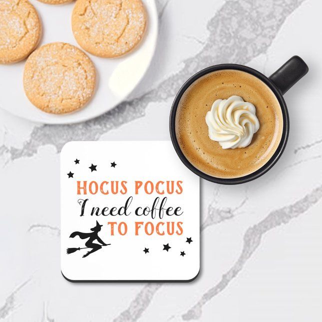 Dessous-de-verre Hocus Pocus Moderne Orange et Noir Halloween (Créateur téléchargé)