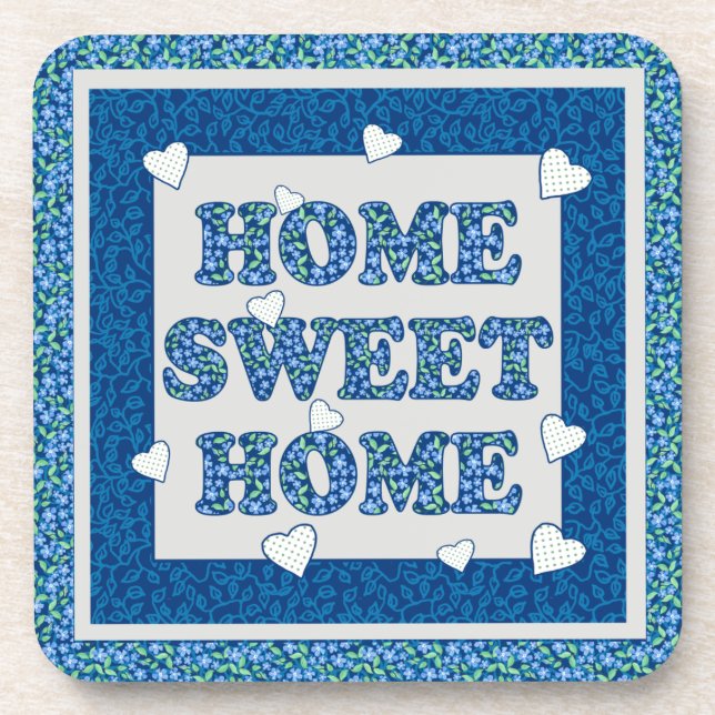 Dessous-de-verre Home Sweet Home Dessous de verre, Blue Mix'n'Match (Devant)