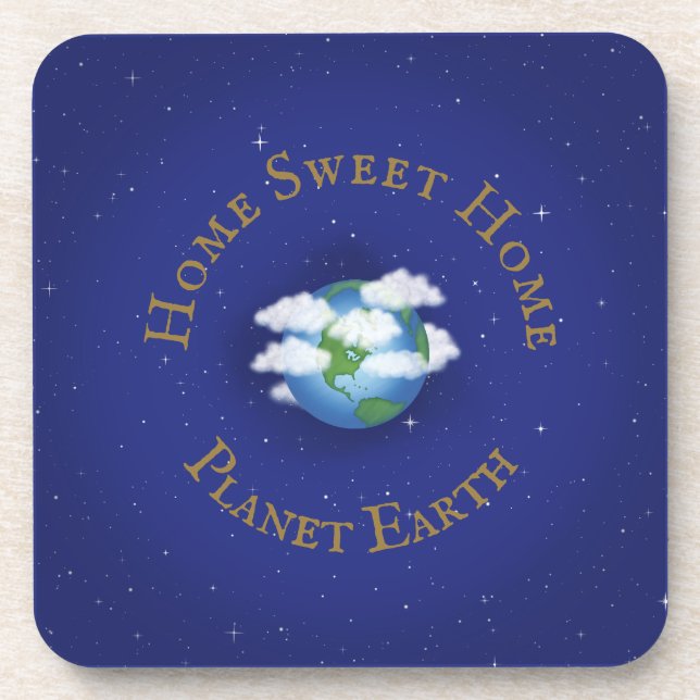 Dessous-de-verre "Home Sweet Home Planet Earth" Astronomie lunaire (Devant)