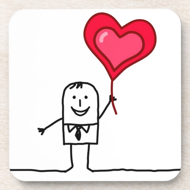 Dessous-de-verre Homme et coeur (Devant)